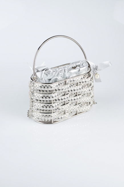 Sac de Soirée Luxe Métal Argent SH847