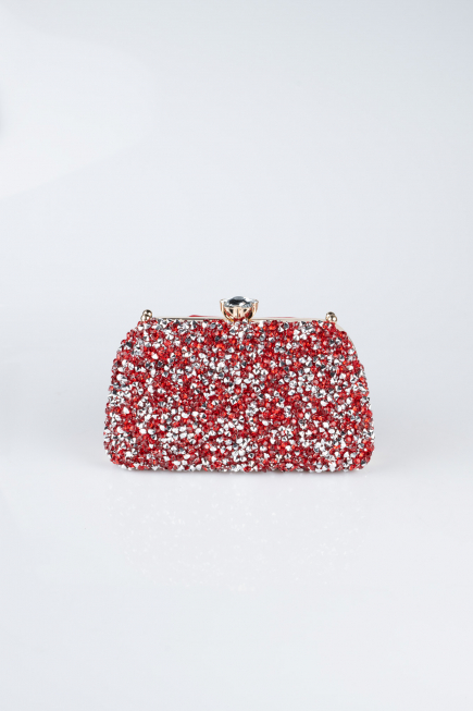 Sac de Soirée Luxe Couleur daim Rouge SH849