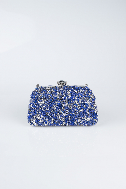 Sac de Soirée Luxe Couleur daim Bleu Saxe SH849