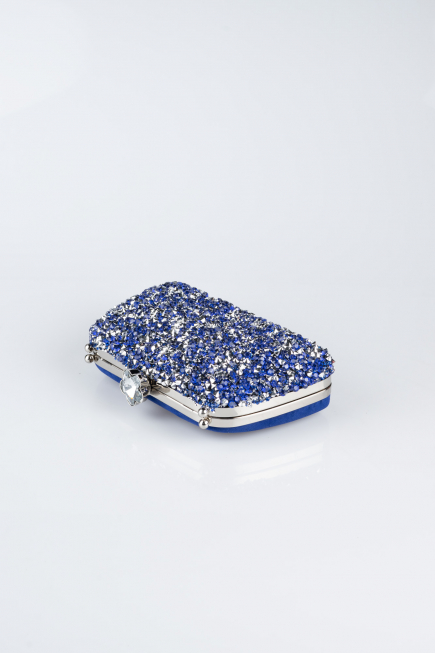 Sac de Soirée Luxe Couleur daim Bleu Saxe SH849