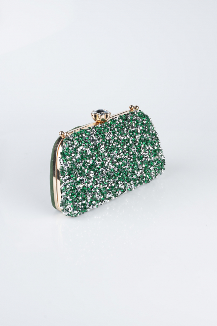 Sac de Soirée Luxe Couleur daim Émeraude SH849