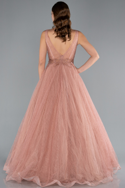 Robe De Soirée Longue Marron clair ABU2131