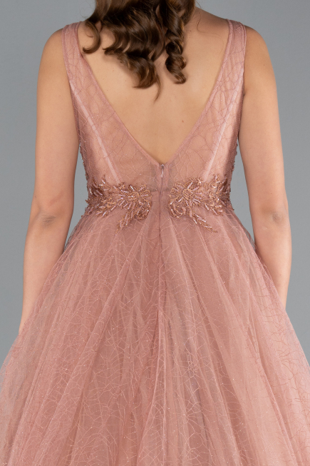 Robe De Soirée Longue Marron clair ABU2131