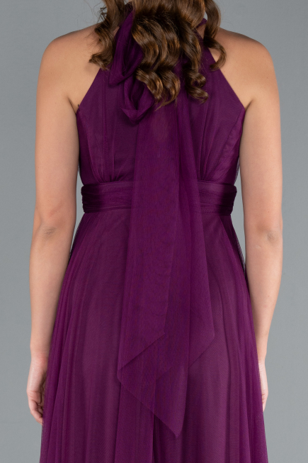 Robe de Soirée Longue Prune ABU3252