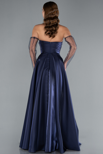 Robe de Soirée Longue Bleu Marine ABU4846
