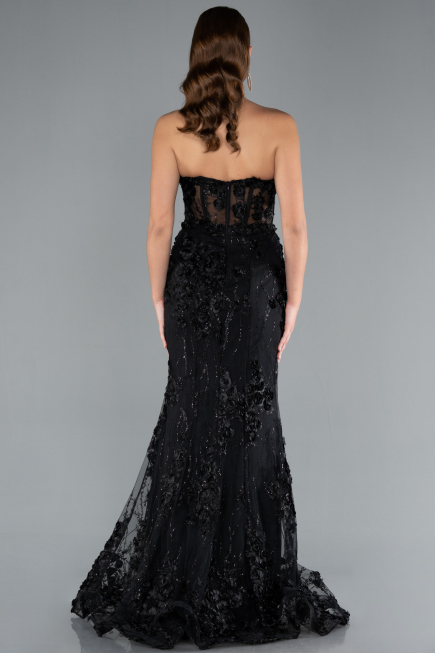 Robe Queue de Poisson Longue Noir ABU4819