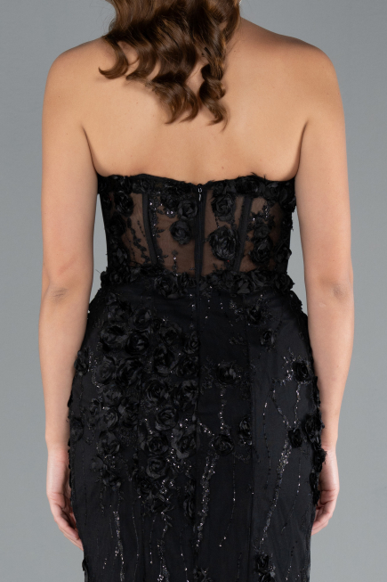 Robe Queue de Poisson Longue Noir ABU4819