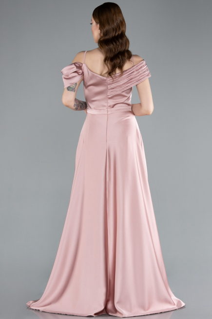 Robe de Soirée Longue Satin Poudre ABU4868