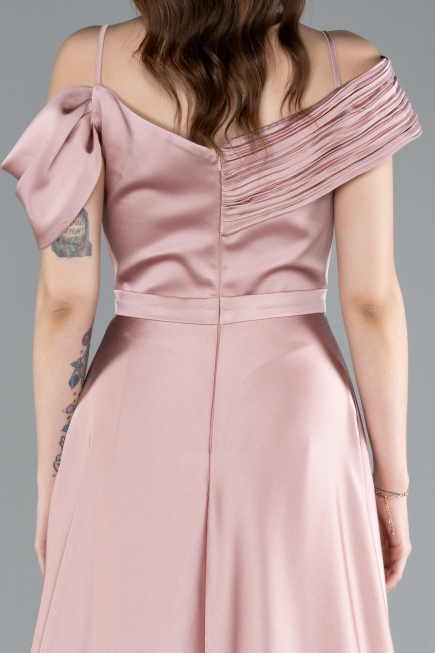 Robe de Soirée Longue Satin Poudre ABU4868