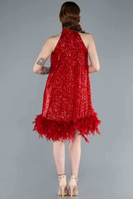 Tenue de Soirée Courte Rouge ABU4876