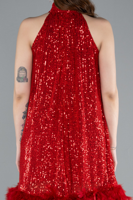Tenue de Soirée Courte Rouge ABU4876
