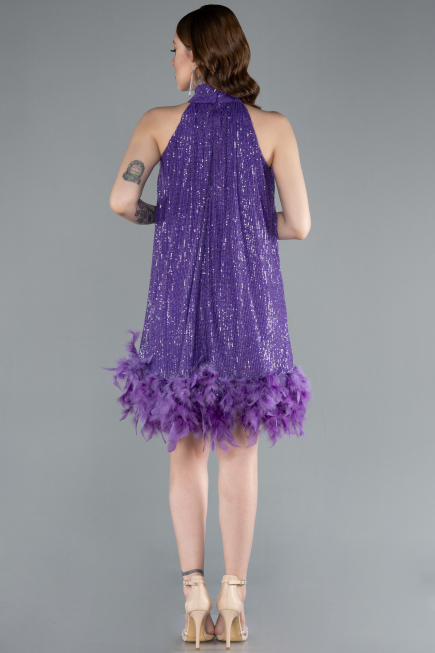 Tenue de Soirée Courte Violet ABU4876