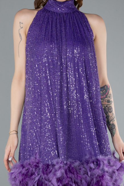 Tenue de Soirée Courte Violet ABU4876