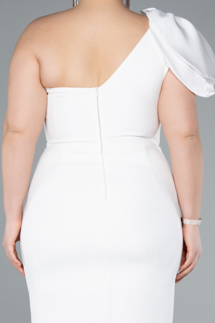 Robe De Fête Grande Taille Midi Blanc ABK2319