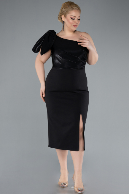 Robe De Fête Grande Taille Midi Noir ABK2319