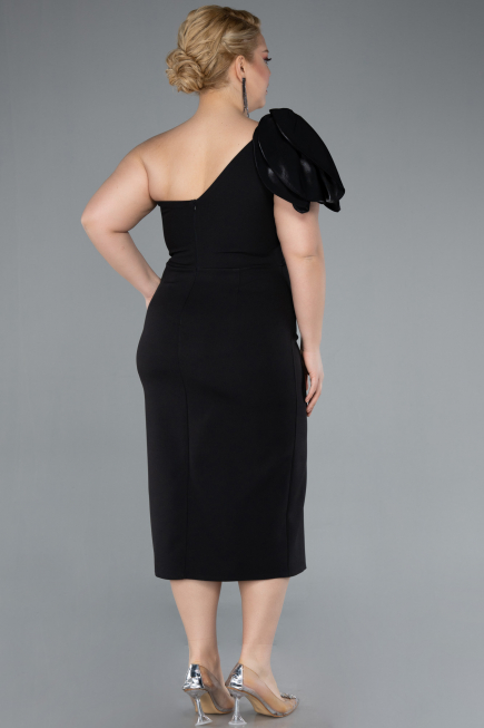 Robe De Fête Grande Taille Midi Noir ABK2319