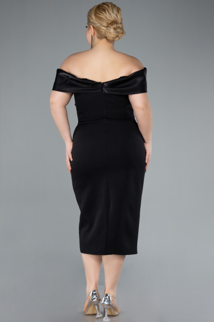 Robe De Fête Grande Taille Midi Noir ABK2321