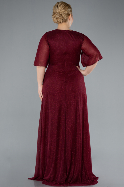 Robe Grande Taille Longue Rouge Bordeaux ABU4887