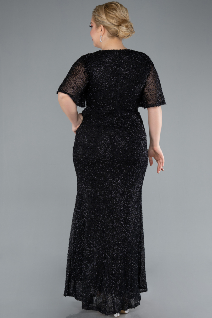 Robe De Soirée Grande Taille Longue Noir ABU4542
