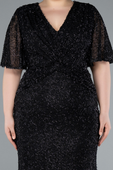 Robe De Soirée Grande Taille Longue Noir ABU4542