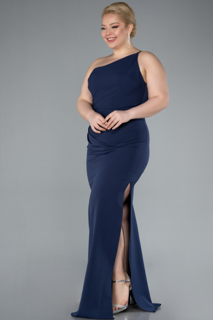 Robe De Soirée Grande Taille Longue Bleu Marine ABU4892