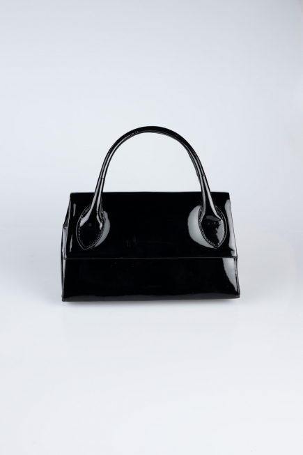 Sac de Soirée Luxe Cuir Verni Noir KC163