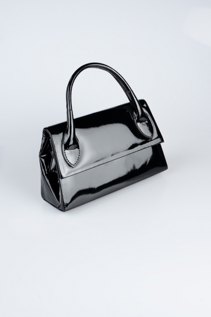 Sac de Soirée Luxe Cuir Verni Noir KC163