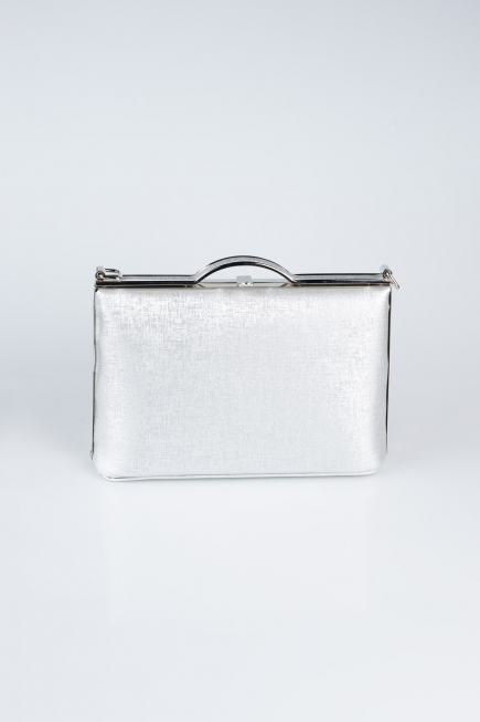 Sac de Soirée Luxe Cuir dentelé Argent KC126