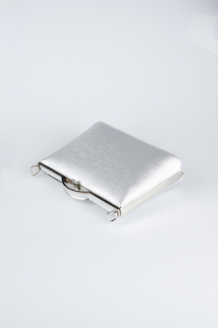 Sac de Soirée Luxe Cuir dentelé Argent KC126