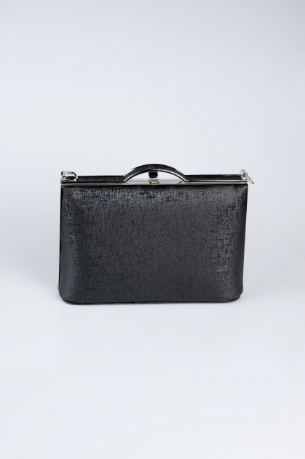 Sac de Soirée Luxe Cuir dentelé Noir KC126