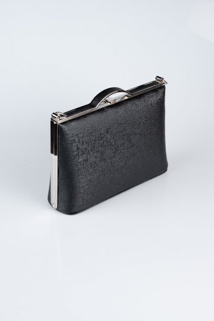 Sac de Soirée Luxe Cuir dentelé Noir KC126
