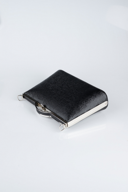 Sac de Soirée Luxe Cuir dentelé Noir KC126