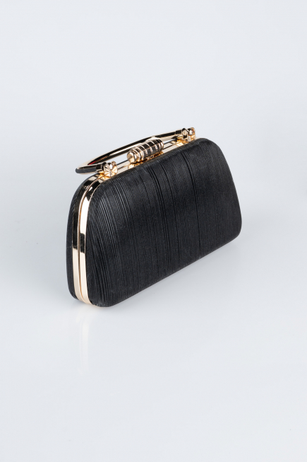 Sac de Soirée Luxe Coupe Au Laser Noir-Or SH839
