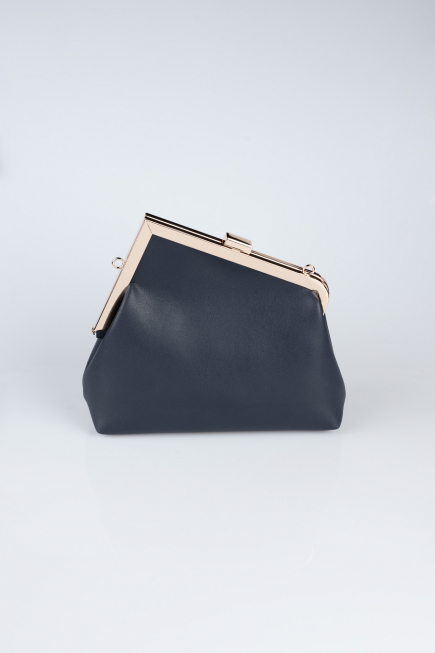 Sac de Soirée Cuir Bleu Marine KC475