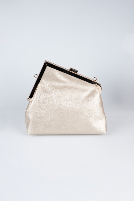 Sac de Soirée Cuir dentelé Or KC475