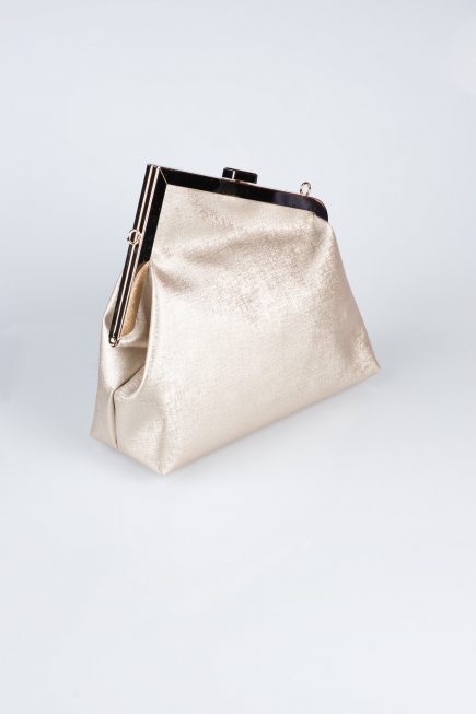 Sac de Soirée Cuir dentelé Or KC475