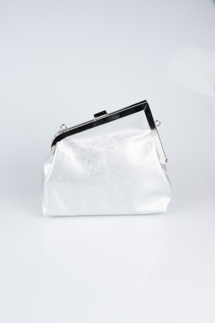 Sac de Soirée Cuir dentelé Argent KC475