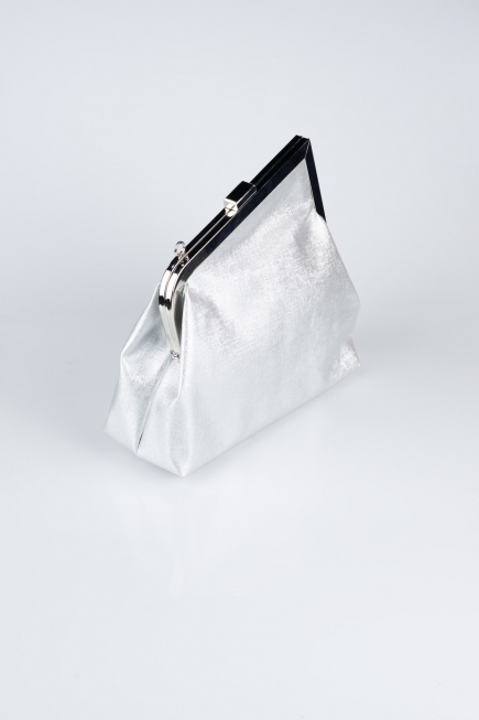 Sac de Soirée Cuir dentelé Argent KC475