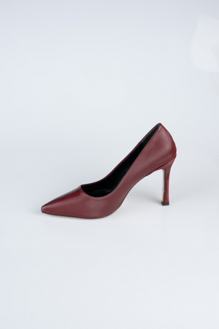 Stiletto Cuir Verni Rouge Bordeaux AB1133