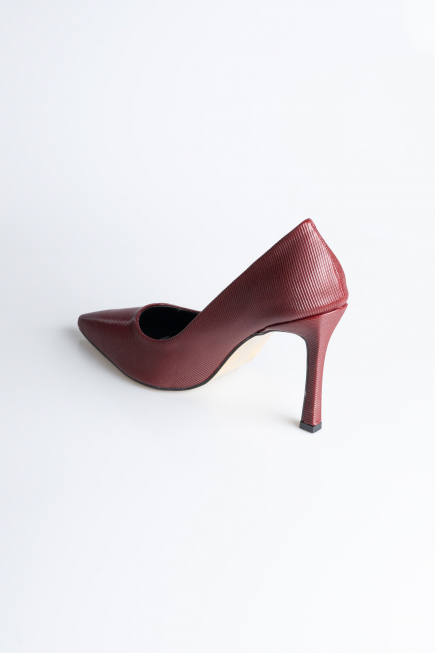 Stiletto Cuir Verni Rouge Bordeaux AB1133