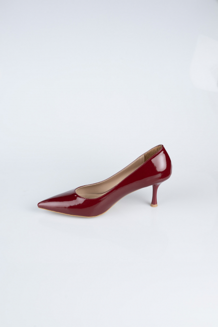 Stiletto Cuir Verni Rouge Bordeaux AB1135