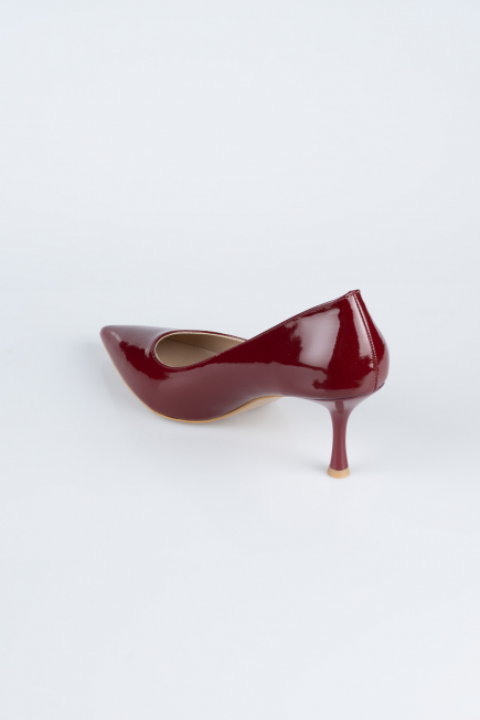 Stiletto Cuir Verni Rouge Bordeaux AB1135