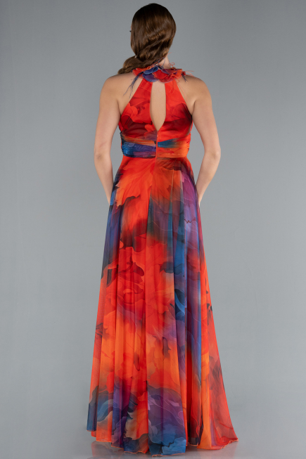 Robe de Soirée Longue Orange ABU4901
