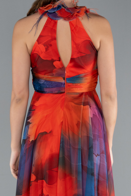 Robe de Soirée Longue Orange ABU4901