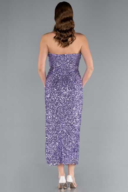 Robe de Cérémonie Midi Squameuse Lilas ABK2335
