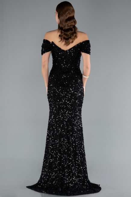 Robe Queue de Poisson Longue Squameuse Noir ABU4906