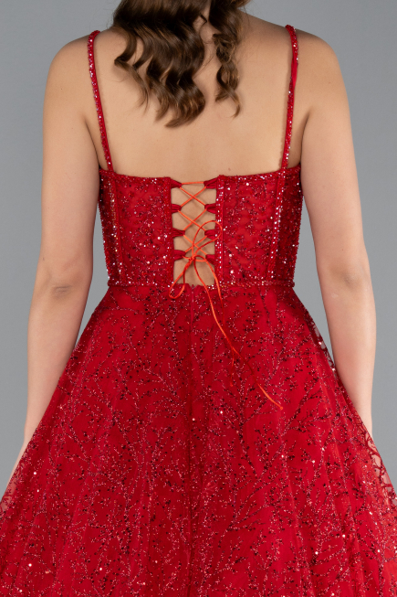 Robe de Soirée Longue Rouge ABU3839