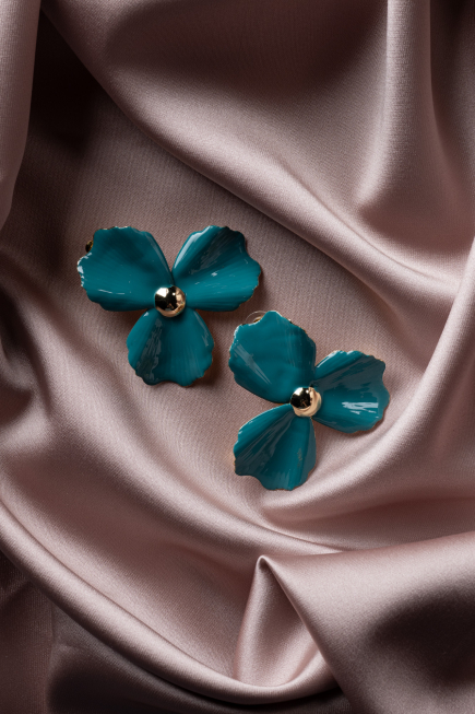 Boucle d'Oreille Vert Pétrole BJ1020