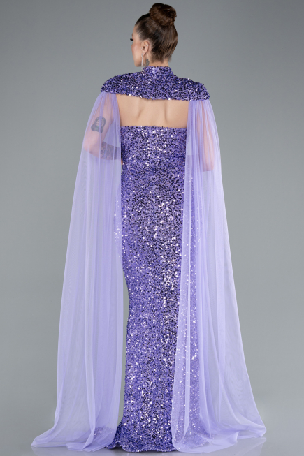 Robe de Soirée Longue Squameuse Lilas ABU4910