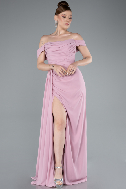 Robe de Soirée Longue Mousseline Poudre ABU4925